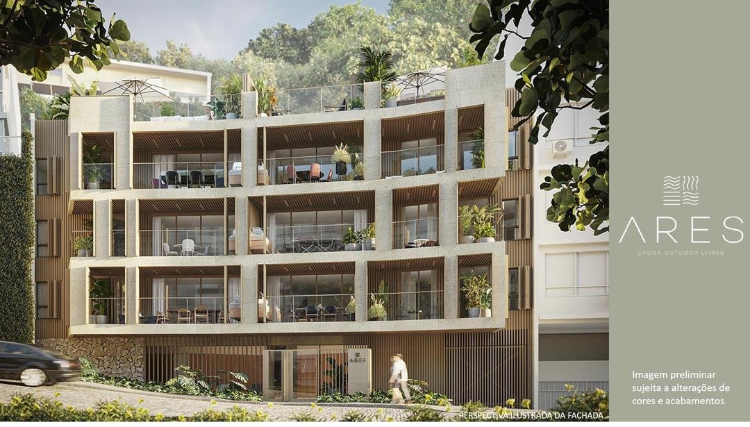 O Ares promete encantar e surpreender a quem deseja morar em um dos bairros mais cobiçados do Rio de Janeiro. O condomínio apresenta infraestrutura de alta qualidade e é composto por 12 exclusivas unidades, todas com dimensões amplas e plantas otimizadas que proporcionam muito conforto. Situado na Rua Carvalho de Azevedo, próximo à orla da Lagoa Rodrigo de Freitas e a toda a estrutura do Complexo Lagoon, o empreendimento possibilita que os moradores possam estar próximos a todo o necessário ao cotidiano. Além disso, a presença de ruas e avenidas estratégicas no entorno proporcionam facilidade nos deslocamentos entre bairros e para regiões mais distantes. Empreendimento de luxo projetado para ser uma referência em conforto, segurança e infraestrutura, situado na região mais nobre da Lagoa. O residencial apresenta imóveis amplos de diversas metragens, cujo espaço interno atende com perfeição às necessidades das famílias dos mais variados tamanhos. O condomínio é composto por 12 unidades residenciais, sendo elas 5 apartamentos tipo com área total interna que varia de 106 m² a 132 m², 3 apartamentos garden com metragem que varia de 136 m² a 226 m² e ainda por 4 coberturas com área de 214 m² a 265 m². Todos os imóveis contam com até 3 suítes e previsão de vaga no estacionamento do prédio, e são entregues com salas espaçosas, varandas gourmet com churrasqueira, acabamentos da mais alta qualidade, diferenciais tecnológicos e sustentáveis e uma vista belíssima para a região da Lagoa. Cobertura Duplex - 265 m² 3 Suítes e 1 Vaga Agende já sua visita: (21) 98127-4413